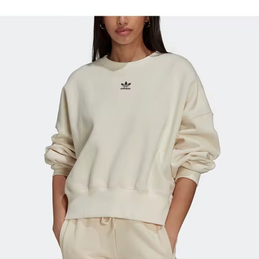 Adidas Women's Cream Crop Sweatshirt